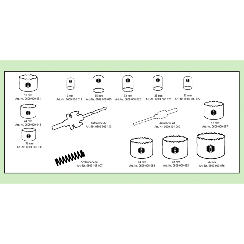 VISO asortimento pjovimo karūnų rinkinys, HSS-Co8 bimetalas - Image 2
