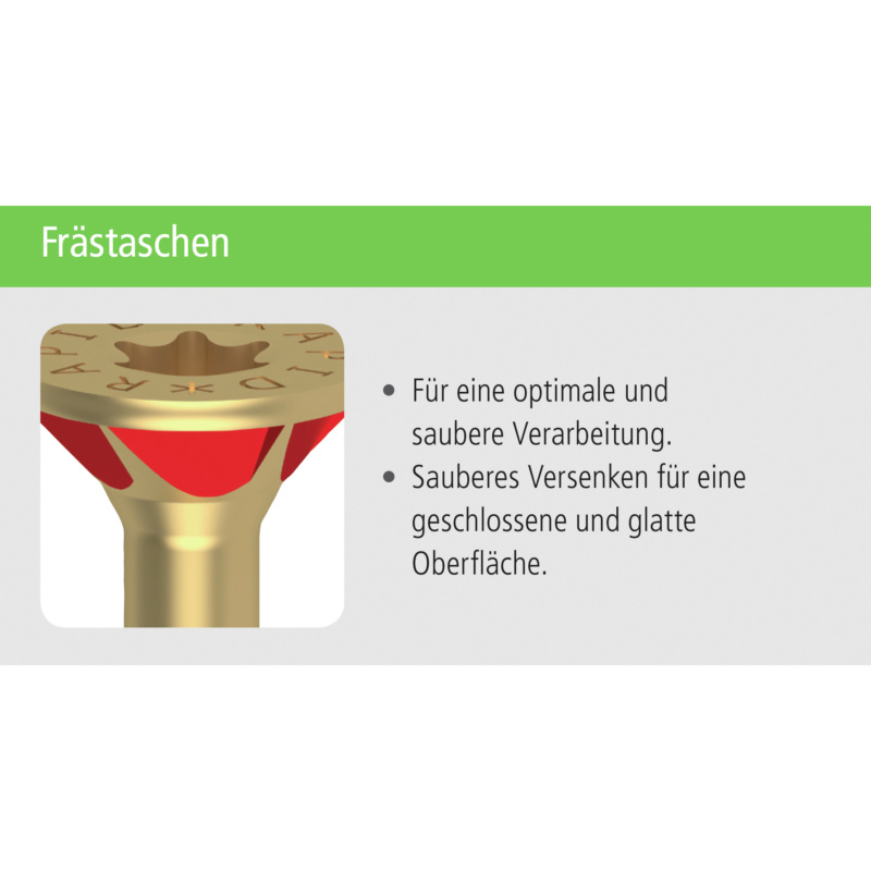 RAPID® medvaržtis su įgilinta galvute, geltonas, 1000 vnt - Image 3